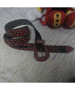 Red PU Leather Belt Casual for Men Women 135cm Adjustable Fashion Waist ... - $39.99