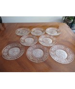 8x Vintage Princess House Fantasia 8&quot; Luncheon Plates Poinsettia Clear F... - $802.89 MXN
