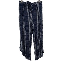 Olivaceous Navy Blue Pattern Lightweight Open Side Pant Large - £20.50 GBP