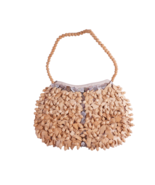 MIDO RARE VINTAGE UNIQUE ARTISTIC HANDBAG WITH SHELLS, WOOD BEADS &amp; WOOD... - €33,87 EUR