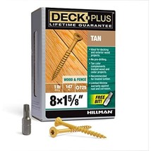 Deck Plus 48411 Wood Screws #8 x 1-5/8&quot;, Tan, 1lb Box - $20.56