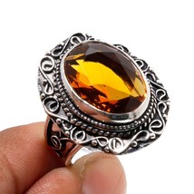 Smoky Quartz Vintage Style Gemstone Handmade Fashion Ring Jewelry 9&quot; SA 2045 - £5.90 GBP