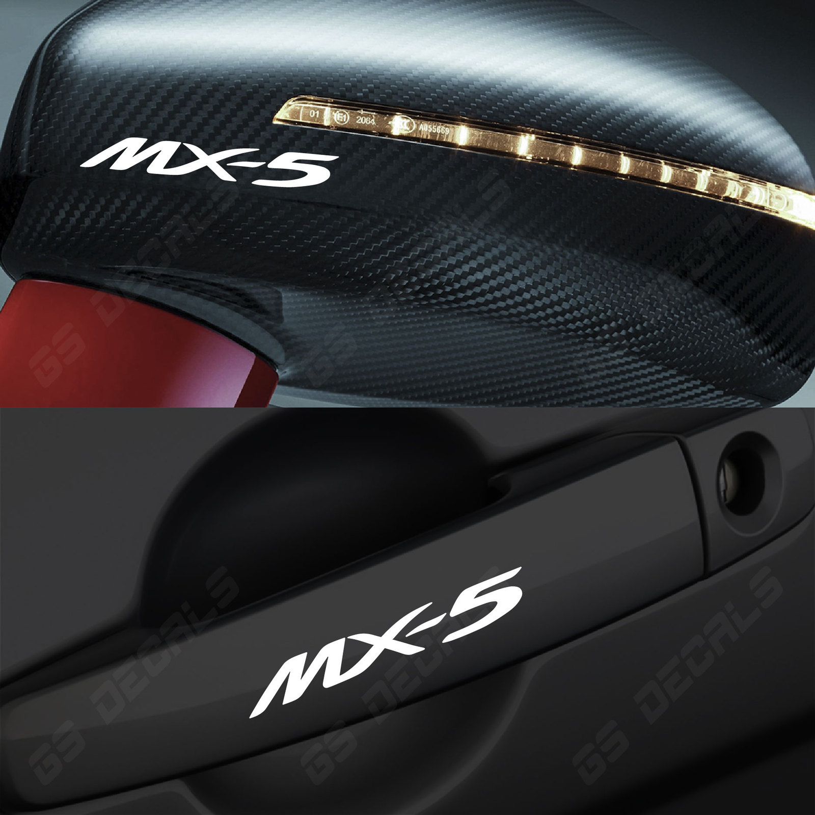 Mazda MX-5 Logo Mirror Handle Decals Stickers Premium Quality 5 Colors MPS RX-8