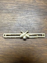Bowling Ball &amp; Pins Vintage ANSON LARGE Vintage gold Tie Bar Clip sports - $24.99
