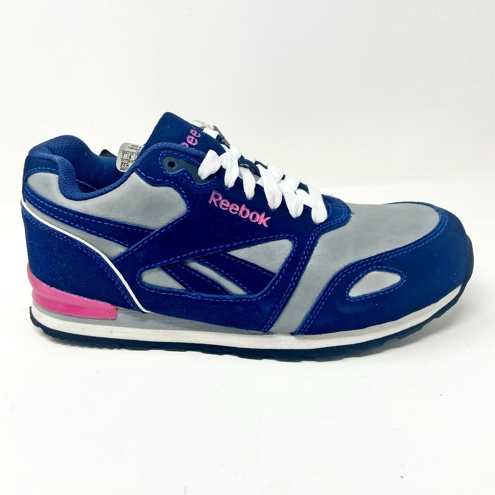 Primary image for Reebok Work Prelaris Blue Grey Pink Womens Size 7 Wide Composite Toe RB976