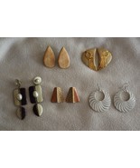 Lot of 5 Pair Earrings 1.8&quot; Pierced Hook Swirl Shell Earthen Tones Metal - €8,65 EUR