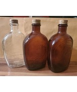 Vintage Log Cabin Syrup Bottles Flask 1776-1976 Bicentennial Glass Lot of 3 - £31.13 GBP