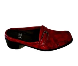 Stuart Weitzman Womens 5.5 Red Patent Leather Red Croc Loafer Mules Slides Spain - £18.10 GBP