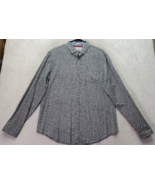 Original Penguin Dress Shirt Men&#39;s Large Gray Spotted Logo Collared Butt... - $18.38