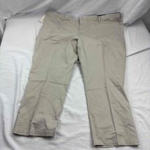 Dockers Mens Dress Pants Beige Flat Front Stretch Khaki Color Plus Size W58 L32 - £26.10 GBP