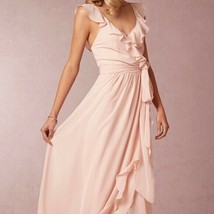 Ceremony By Joanna August &#39;lacey&#39; Ruffle Wrap Chiffon Gown Sz 2XL Tiny Dancer - £79.33 GBP