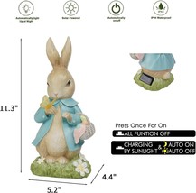 Bunny Garden Decor Rabbit Garden Statues Garden Bunny with Solar Butterf... - £53.74 GBP