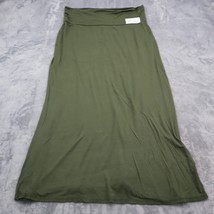 MOA Collection Skirt Womens 34W Green 37in Length Casual Pullon Maxi Bottoms - £20.23 GBP
