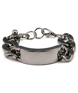 Id Bracelet 24.8cm Léger Neuf 20 MM Plastique Lien &amp; Métal Id Plaque - $12.02