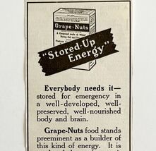 1916 Grape Nuts Cereal Stored Up Energy Advertisement Food Ephemera DWMYC4 - $28.01 CAD
