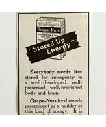 1916 Grape Nuts Cereal Stored Up Energy Advertisement Food Ephemera DWMYC4 - €17,16 EUR