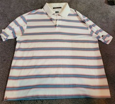 *Stained Nike Golf Tiger Woods Collection Dri-Fit Polo Shirt Stripe Mens Large - £13.55 GBP