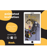 Jack Skellington Video Invitation Animated, Jack Digital Birthday Invita... - $13.00