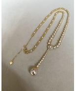 Rare Rose-Gold South Sea Pearl Pendant Necklace, 11mm Teardrop, Sparklin... - $230.00