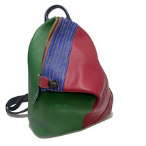 Women&#39;s Genuine Leather Backpack Colorful Cowhide Patchwork Women&#39;s Bag ... - £73.18 GBP