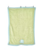 Carters Blanket One Size 40 x 30 Green Polka Dot Blue Elephant - £8.60 GBP