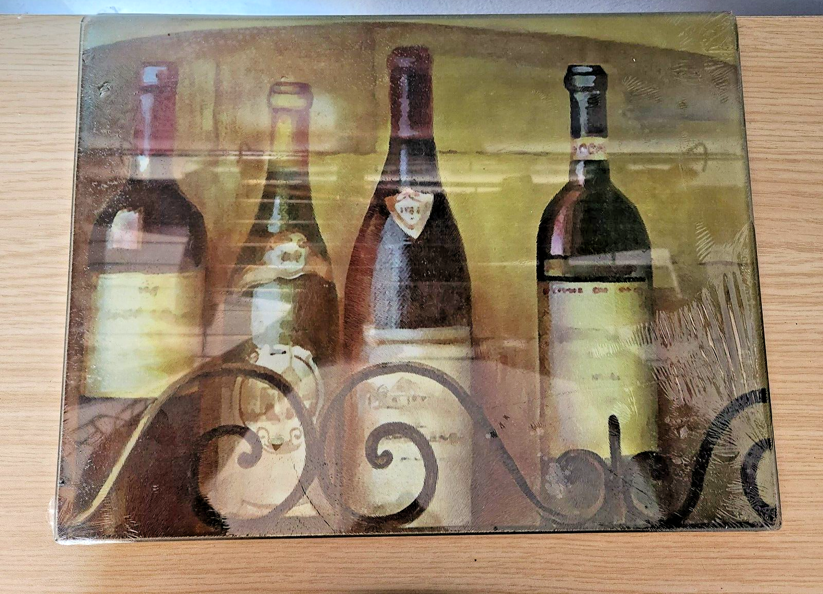Anchor Tempered Glass Cutting board Wine Bottles   14 " x 8 " - $28.00
