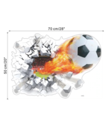 Soccer Match Ball Breaking Wall Decal / Decorative Sticker 26 x 18 - £11.21 GBP