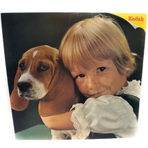Vintage Kodak Advertising Sign Cardboard Store Display Girl & Dog Large 30 x 30 - $89.07