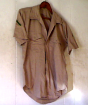 Vintage USMC Marine Corps Khaki Uniform Shirt Short Sleeve Medium 36 w/Rank - $10.00