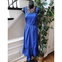 Who What Wear Long Maxi Dress Women Size XS Blue Pleated Square Neck Wid... - £22.13 GBP