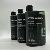 (3) Every Man Jack 2 In 1 Shampoo + Condition Sea Salt 13.5 Oz - £37.95 GBP
