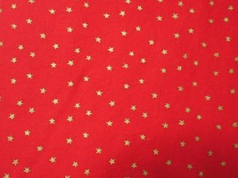 Gold Stars on Red Cotton Fabric Material Face Masks, Crafts by the Yard - £6.05 GBP