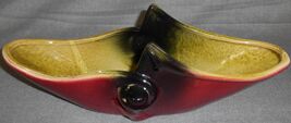 1950s Hull Pottery SCROLL WINDOW BOX Burgundy/Green MID CENTURY - $29.69