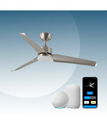 All Seasons 52" Ceiling Fan with Light, Quiet, Alexa/Google, 3 Color LED Lights - $179.99