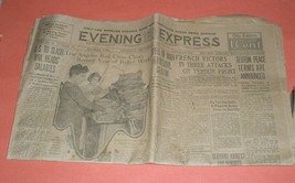 World War I Evening Express Vintage Newspaper 1917 War News Red Cross Cl... - $149.99