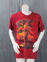 Vintage Graphic T-shirt - Indian with Eagle Red Stone Wash - Men&#39;s XL - £74.31 GBP