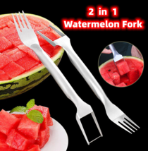 2 In 1 Watermelon Fork Slicer Multi-purpose Stainless Steel Watermelon S... - £15.80 GBP