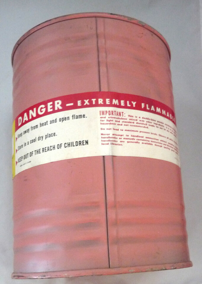 Vintage Hercules red dot powder tin keg can 3 lb empty smokeless pink Item image 3