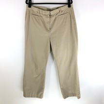 Lands End Womens Khaki Pants Fit 3 Cotton Blend Straight Leg Beige 14 HE... - $14.49