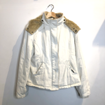 L - Hemp Hoodlamb White Hooded Faux Fur Lined Womens Winter Jacket Parka... - $120.00