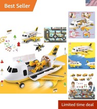 Deluxe Construction Toy Set: 6 Trucks, Helicopter &amp; Large Play Mat for Kids - $60.00