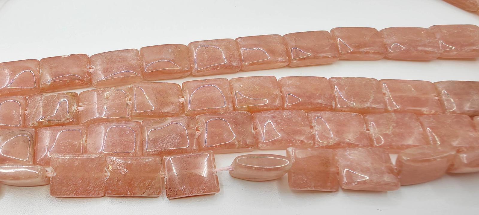 39pcs Genuine Rhodochrosite 8x10mm Flat Rectangle Ablong beads 16" strand Natura