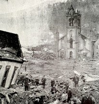 Hulburt House Ruins 1889 Johnstown Flood Victorian Print Pennsylvania DW... - £19.66 GBP