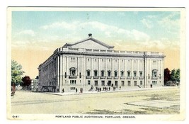 Portland Public Auditorium Postcard Portland Oregon H H T O-41 - £8.55 GBP