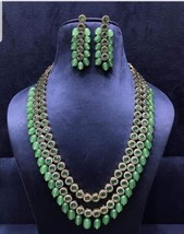 VeroniQ Trends-Long Victorian Multilayer Necklace In Greens Stones And Beads - £153.39 GBP