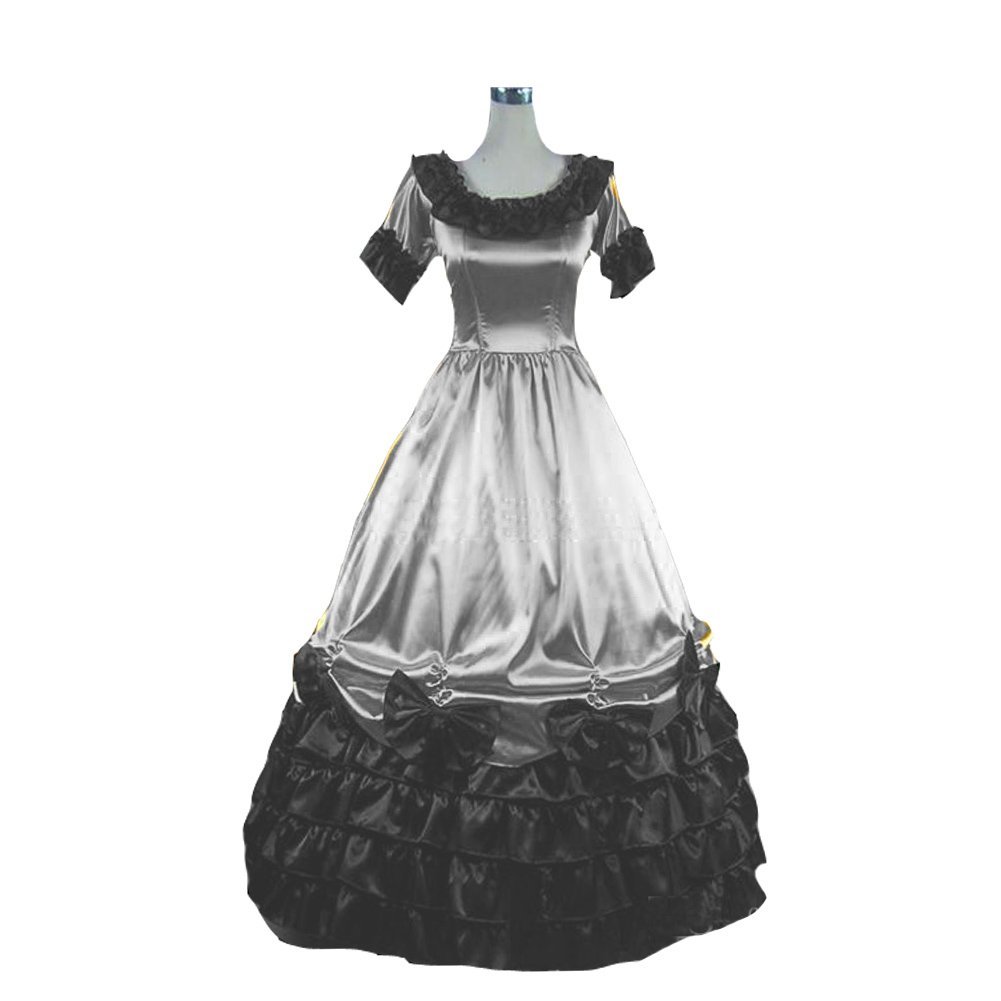 Kivary Women's Vintage Short Sleeves A Line Long Vintage Gothic Victorian Prom L