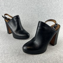Coach Leather Mule Platform Chunky Heel Womens Size 8.5 Bootie Carmine Classic - £71.01 GBP
