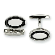 Chisel Stainless Steel Enameled Cuff Links - £23.60 GBP