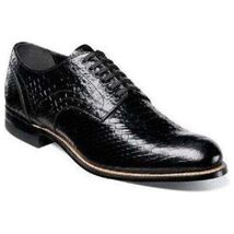 Mens Madison Anaconda Print Leather Stacy Adams Shoes Black 00055-001 image 2