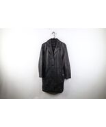 Vintage 90s Streetwear Womens Large Distressed Soft Leather Trench Coat ... - $1,620.50 MXN